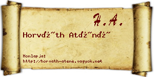 Horváth Aténé névjegykártya